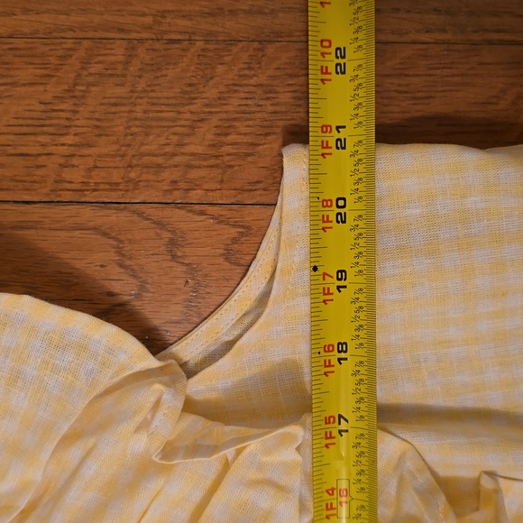 CROFT & BARROW WOMEN'S YELOW & WHITE GINGHAM TOP WITH RUFFLED SLEEVES SIZE XL - Picture 14 of 16